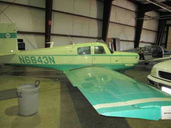 1968 MOONEY M20C RANGER AIRFRAME, ONLY 3127 TT, EARLY GEAR RETRACTION, DAMAGED,