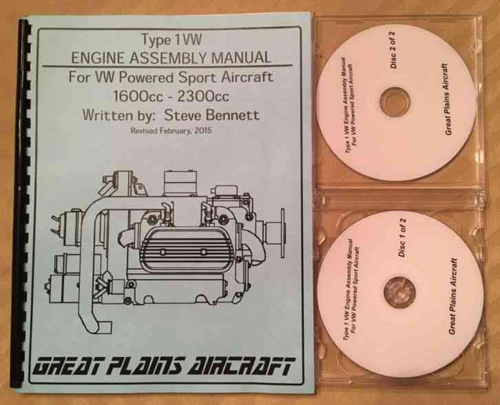 VW aircraft engine Assembly Manual and 2 DVD's - Free shipping to the lower 48