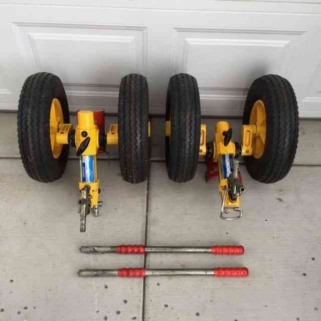 EXCELLENT EUROCOPTER AS355 HELICOPTER DUAL HYDRAULIC GROUND HANDLING WHEEL SET