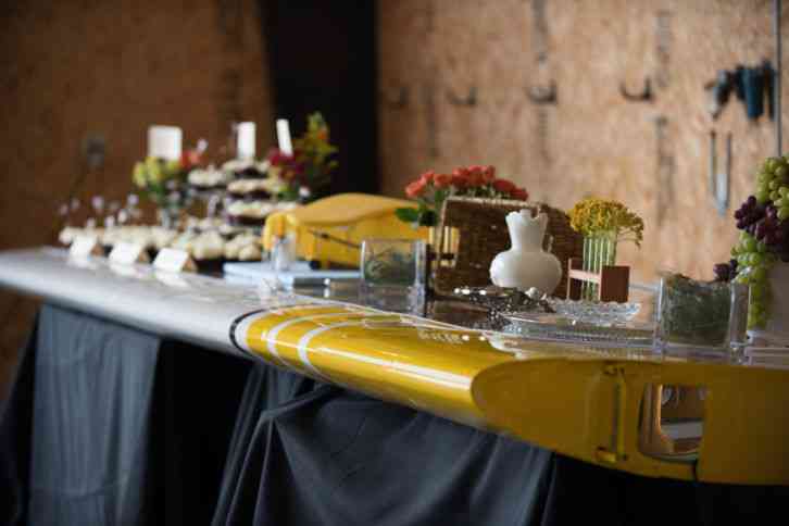 Wing Table For Aviation Themed Event or Wedding